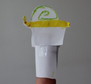 snail on finger - paper toys for kids